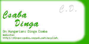 csaba dinga business card